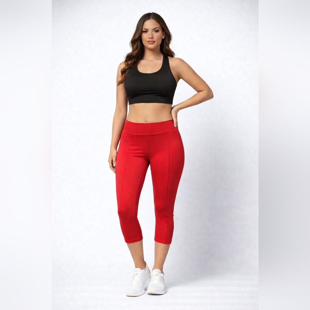TOMMY HILFIGER Bright Red 7/8 Athletic Yoga Ankle Legging - Size S